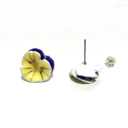 Stud Earrings 2023 Simple Romantic Gift Enamel Dripped Flowers With Ear Plug