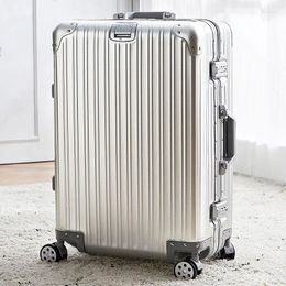 Suitcases Aluminium Travel Luggage With Package Wheel TSA Lock 20 Inch Boarding Suitcase Big Size Family Drop Case