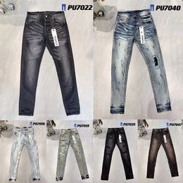 Designer Jeans Purple Jeans Mens Womens Distressed Ripped Biker Slim Fit Denim for Men S Fashion Black Pants 42