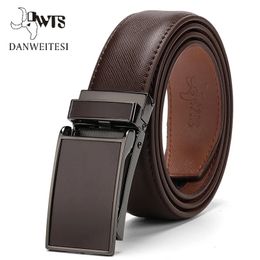 Belts DWTSBelt Male Men's belt Genuine Leather Strap luxury brand Automatic Buckle For Men Cummerbunds cinturon hombre 231115