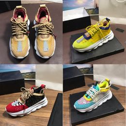 Designer Men womens Casual Shoes Top Chain Reaction Jewels Link Trainer Shoes Sneakers Size 35-46 With box