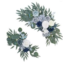 Decorative Flowers 2x Wedding Arch Flower Swag Table Centerpiece Floral Arrangement Green Leaves