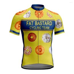 Men's T Shirts Mens Doughnut Print Cycling Jersey Clothing Summer Bike Short Sleeves Team Bicycle Top