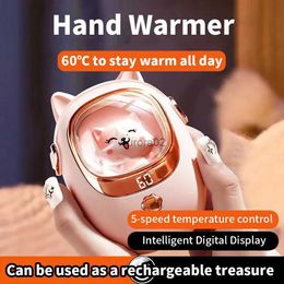 Space Heaters Cute Cat Hand Warmer USB Charging Portable Mini Warm Hand Treasure 5-Stage Temperature Adjustable for Girl Christmas Gift YQ231116