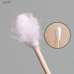 Cotton Swab 100pc Wooden Ear sticks Cotton buds microbrush clean ear wand spiral Double Head cotton swab For Beauty Makeup Nose Ear CleaningL231117