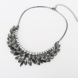 Pendant Necklaces Fabulous Large Statement Rhinestone Bib Grey Combo Marquise Stones Short Punk For Women