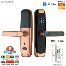 Smart Lock Smart Lock TUYA Fingerprint Door Lock Electronic Lock Remote Unlocking Keyless Indoor Room Door LockL231116