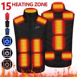Outdoor Jackets Hoodies Winter Hot Tank Top Plus Size 15 Hot Jacket Fashion Men's Jacket Intelligent USB Electric Heating Warm Clothing 231116