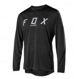 Men's T-Shirts Sufix Fox Summer MTB Road Motocross Shirt Men Breathable Mountain Bike Mtb Long Sleeve Racing Quick-drying Cycling Jersey H23