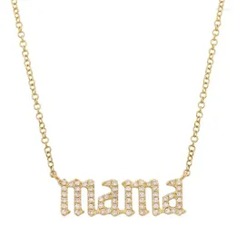 Chains 2024 Arrived Mother Day Gift Jewellery 925 Sterling Silver Micro Pave 5A CZ MAMA Letter Necklace Delicate