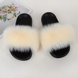 Slippers Woollen Slippers True Mao Flat Bottom Womens Shoes Leather el Fashion Cartoon Slippers Large Sizes 35-42-43 us4=us11 231116