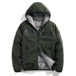 Men's Down Thick Parkas Jacket Hooded Zipper Man Coat Europe 2XL Warm Casual Clothes -30 Degree 2023 Winter Coats