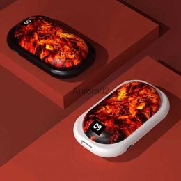 Space Heaters Hot USB Electric Hand Warmer Portable Pocket Heater Digital Display Flame Lamp Heater 3 Temperature Levels YQ231116
