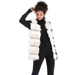 Women's Vests Winter2023 Layer Of Plush Imitation Fur Vest The Loose Coat Warm Womens Winter Outerwear White Long