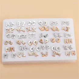 Stud Earrings 36pairs/set Mixed Styles Letter Alphabet Rhinestone Plastic Set For Women Girls Fashion Jewelry