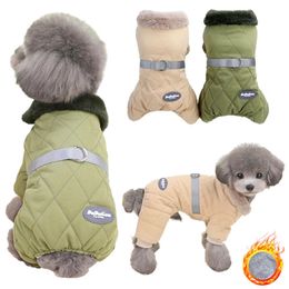 Dog Apparel Winter Dogs Jumpsuit Pet Warm Jacket Puppy with D Ring Coat for Small Chihuahua Outfit Poodle Yorkies French Bulldog Costume 231115