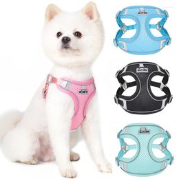 Dog Collars Summer Mesh Puppy Harness And Leash Set Reflective Pet Harnesses Vest For Small Dogs Pomeranian Yorkies Mascotas Accessories