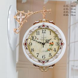 Wall Clocks Electronic Silent Zegar Luxury Modern Design Double Sided Clock Nordic Vintage Living Room Outdoor Reloj Pared Watch