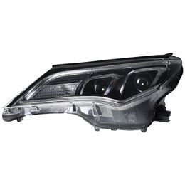 Car LED Headlight Assembly Dynamic Yellow Streamer Turn Signal Indicator For Toyota RAV4 13-15 Daytime Running Light Front Lamp
