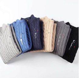 2023 Designer Mens Polo Sweater Winter Fleece Shirts Thick Half Zipper High Neck Warm Pullover Slim Knit Knitting Casual Jumpers Advanced Design 8832ess