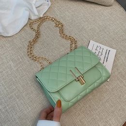 Evening Bags Women's Bag Lingge Embroidery Chain Small Fragrance Mini One Shoulder Square 231116