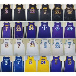 Stitched City Basketball Austin Reaves Jerseys 15 Men Team LeBron James 23 DAngelo Russell 1 Earned For Sport Fans Association Black Purple Yellow White Blue Shirt