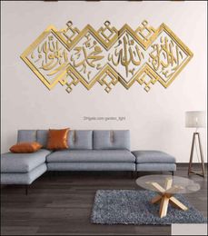 Wall Stickers Home Garden Decorative Islamic Mirror 3D Acrylic Sticker Muslim Mural Living Room Art Decoration Decor 1112 Drop Del6266241