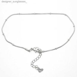 Anklets 304 Stainless Steel Anklet For Women Silver Color Round Summer Beach Anklet Bracelet on the leg Butterfly Barefoot 1 PieceL231116