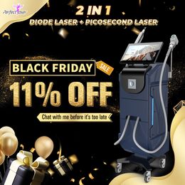 2IN1 Professional 808nm Diode Laser machine laser Hair Removal pico laser tattoo removal pigment removal picosecond laser equipment