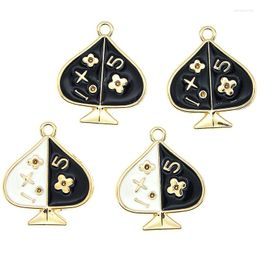 Charms 10pcs Cute Poker Peach Enamel Black And White Heart Pendant Fit DIY Jewellery Making Earrings Accessories Find Wholesale