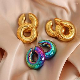 Hoop Earrings Marka Stainless Steel Large Women'S Round Colourful Fashion Punk Jewellery Female Accessories Wholesale