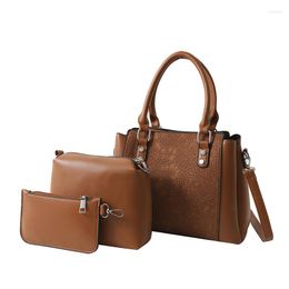 Evening Bags 2023 Fashion Designer 3 In 1 Ladies Hand Custom Embossed Leather Women Purse Set Handbags