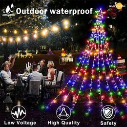 LED Christmas Decorations Star Led String Lights Xmas Waterfall Garland Lights for Tree Decor Party Wedding Outdoor
