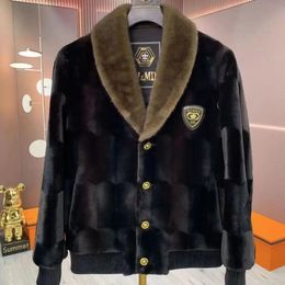 Men's Jackets Winter Faux Mink Fur for Men Turndown Collar Luxury Coats 231115