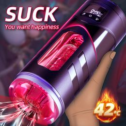 Pump Toys Automatic Heating Sucking Blowjob Masturbator Cup Vibrating Masturbation For Male Toys Adult Sex Machine 231116