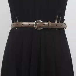 Belts Women's Runway Fashion Vintage Genuine Leather Cummerbunds Female Dress Corsets Waistband Decoration Narrow Belt R1549