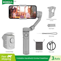 Stabilisers Bonola Gimbal Mobile Phone Stabiliser 3 Axis Anti-shake for Samsung S23 Ultra/iPhone 14 Pro Max/13 Foldable Handheld Gimbal F5 Q231116