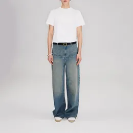 Women's Jeans Temperament Casual Straight Loose Pants 2023 Niche Vintage Old Y2k Unconventional Basic Section Wide Leg Blue