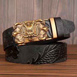 Belts Chinese Pressed Men Belt Genuine Leather High Quality Cowhide Handmade Waistbands Straps Male Designer BeltsBelts