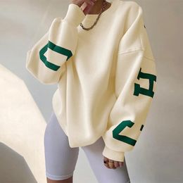 Men's Hoodies Sweatshirt Letter Print Pullovers Autumn Harajuku O Neck Long Sleeve Pocket Sportswear Tops Ladies Casual Korean Oversize 231116