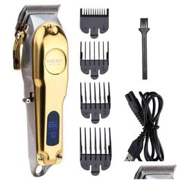 Clippers Trimmers Hair Clipper Set Electric Trimmer Cordless Shaver Men Barber Cutting Hine For Rechargeable Usb Gold 220121 Drop Deli Dhqey