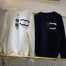C Autumn and winter new lazy letter jacquard pullover sweater crew-neck loose knit top