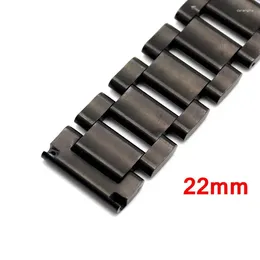 Watch Bands 22mm Solid Link 2 Spring Bars Wrist Band For Wish Bracelet Push Button Men Stainless Steel Butterfly Buckle Strap GD014622