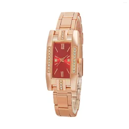 Wristwatches Women'S Quartz Watch Inlaid With Rhinestone Steel Chain Fashion Business For Women Relogio Feminino Reloj