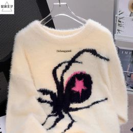 Men s Sweaters American Spider Sweater Women s Loose and Lazy Style Couples Knitted y2k Oversized harajuku wintage pullover men clothes 231116