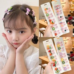 Hair Accessories 10Pcs/set 2023 Korean Kawaii Girls Bows Headdress Children Hairpin Fruit Clips Baby Side Bangs Clip