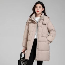 Women's Down Parkas Down Parka Women Hooded Thick cap down jacket female winter long thickening warm knee-length coat 311xy 231115