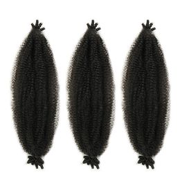 Synthetic Spring Afro Twist Crochet Hair Pre-Separated Marley Braids Hair Extensions for Women Black Soft Braids Afro Twist