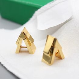 French Fashion Top Designer Brand Geometric Gold Colour Earrings for Women Luxury Jewellery Trend Charm Jewellery