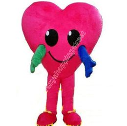 Christmas pink heart Mascot Costume High quality Cartoon Character Outfits Halloween Carnival Dress Suits Adult Size Birthday Party Outdoor Outfit